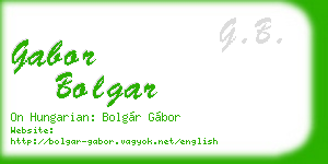 gabor bolgar business card